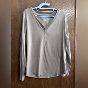 Sonoma Goods for Life XXL Rib Long Sleeve henley tan